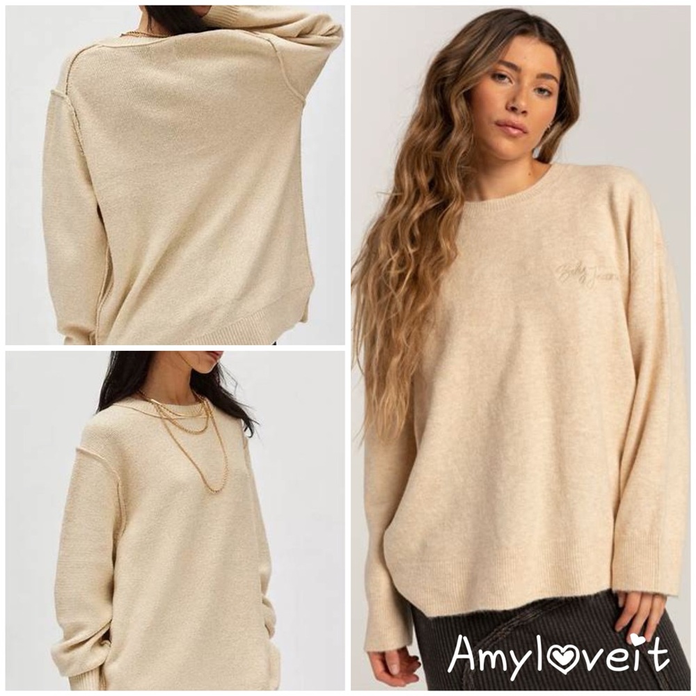 BDG Oaklyn Oversized Crew Neck Pullover Sweater #58